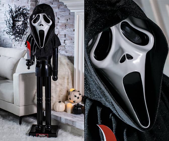 Giant 5-Ft Scream Ghostface Nutcracker Statue