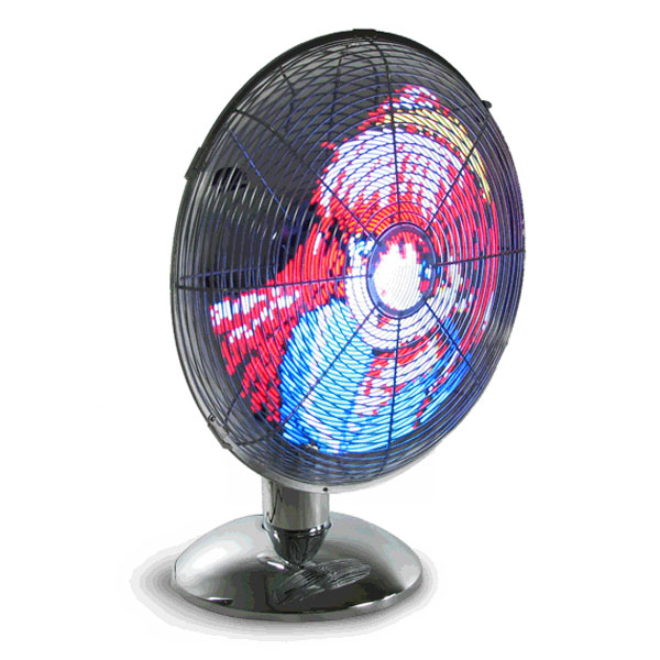 LED Art Fan - Animates Images & Logos on the Blades - The Green Head