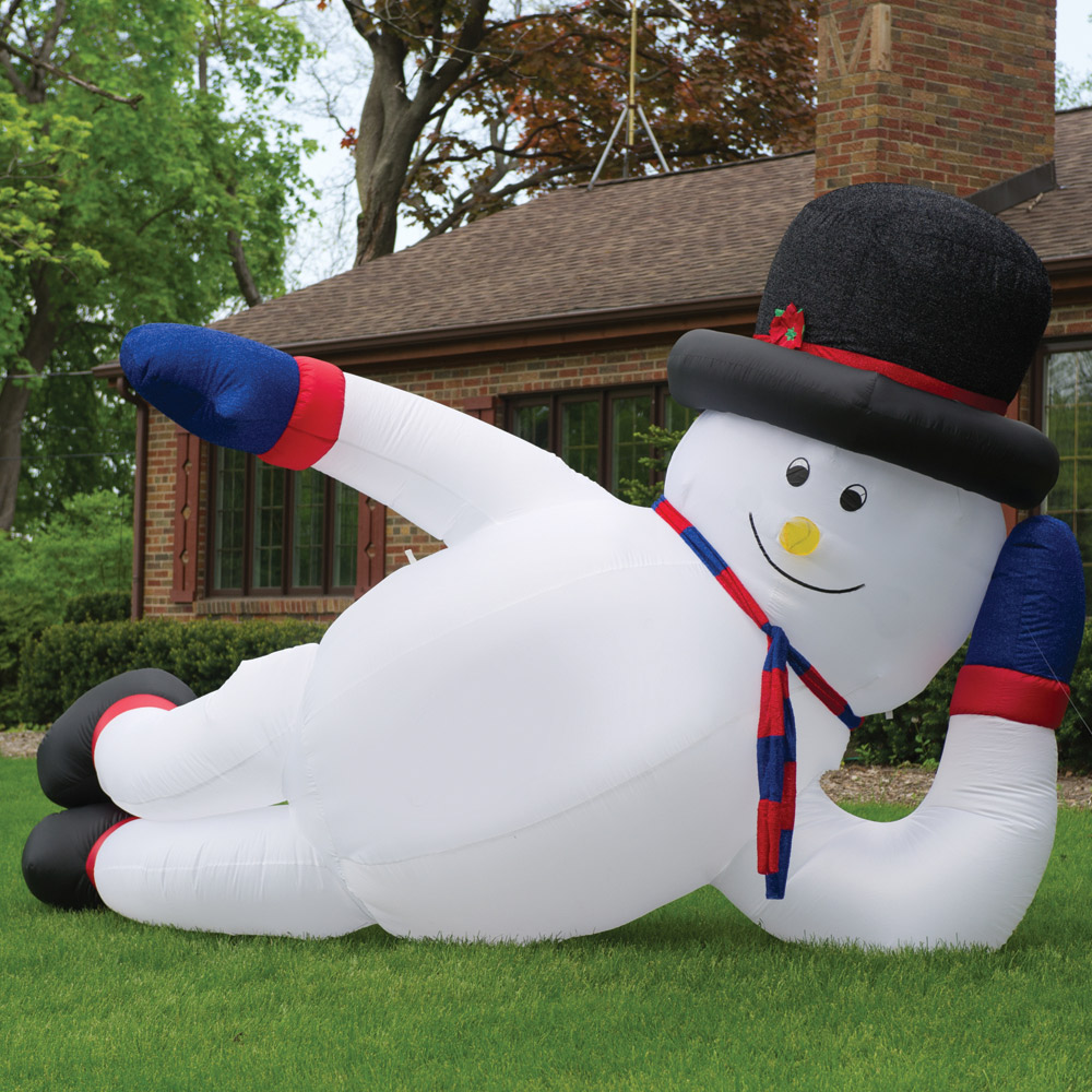 Massive Inflatable Sprawling Snowman - The Green Head