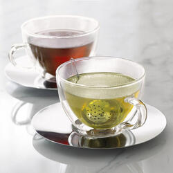 Bodum Insulated Tea Cups with Stainless Steel Saucers