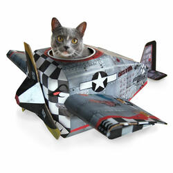 Cardboard Cat Playhouses - Fire Engine, Airplane and Tank