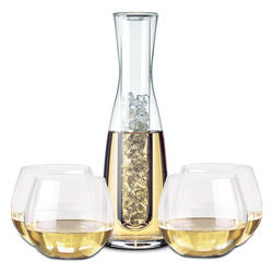 Chilling Wine Carafe and Stemless Wine Glass Set