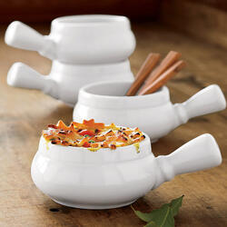 White French Onion Soup Bowls With Handles