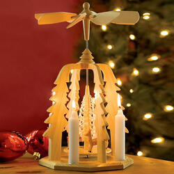 German Christmas Pyramid - Wooden Candle-Powered Carousel