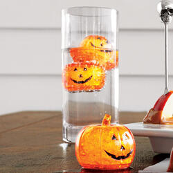 Illuminated Pumpkin Ice Cubes