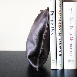 Leather Beanbag Bookends