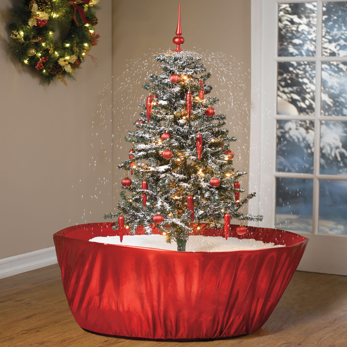 Tabletop Snowing Christmas Tree The Green Head