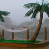 Palm Tree Hammock Stand with Cooling Mist Sprayers & Coconuts!