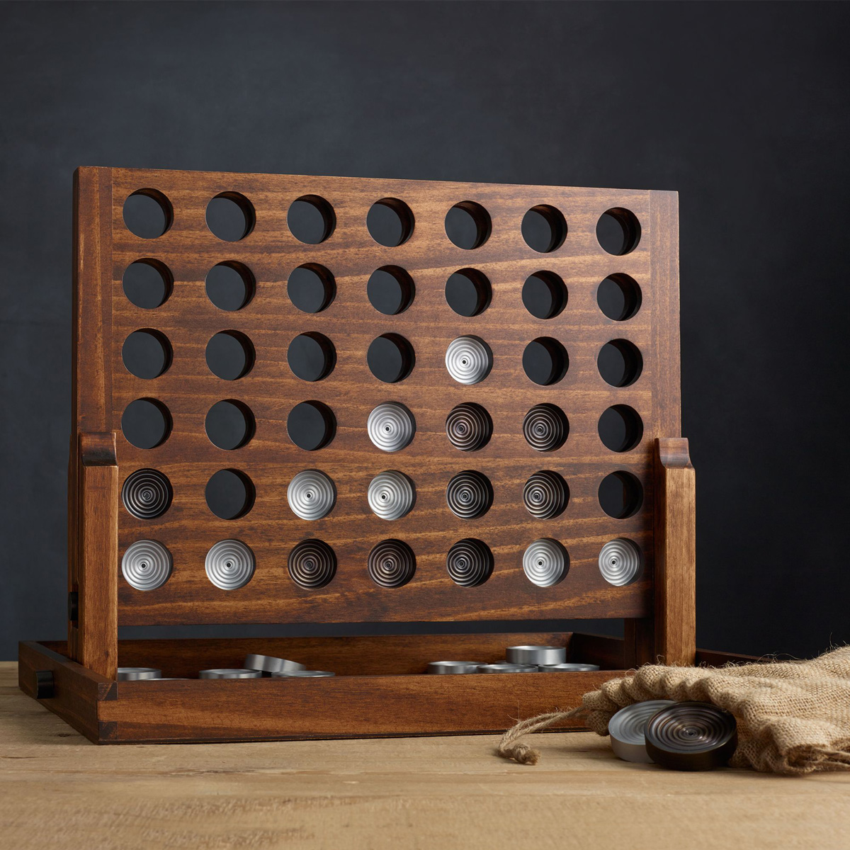 Wood and Aluminum Connect Four Game - The Green Head