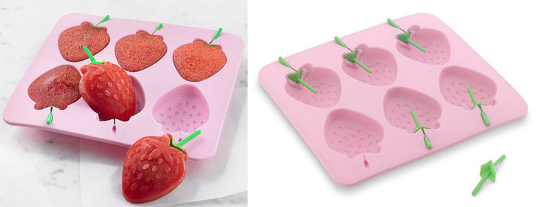 Silicone Strawberry Ice Pop Mold