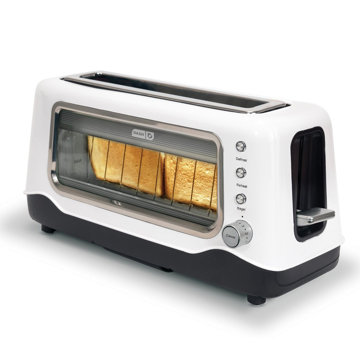 Dash Clear View Glass Toaster The Green Head