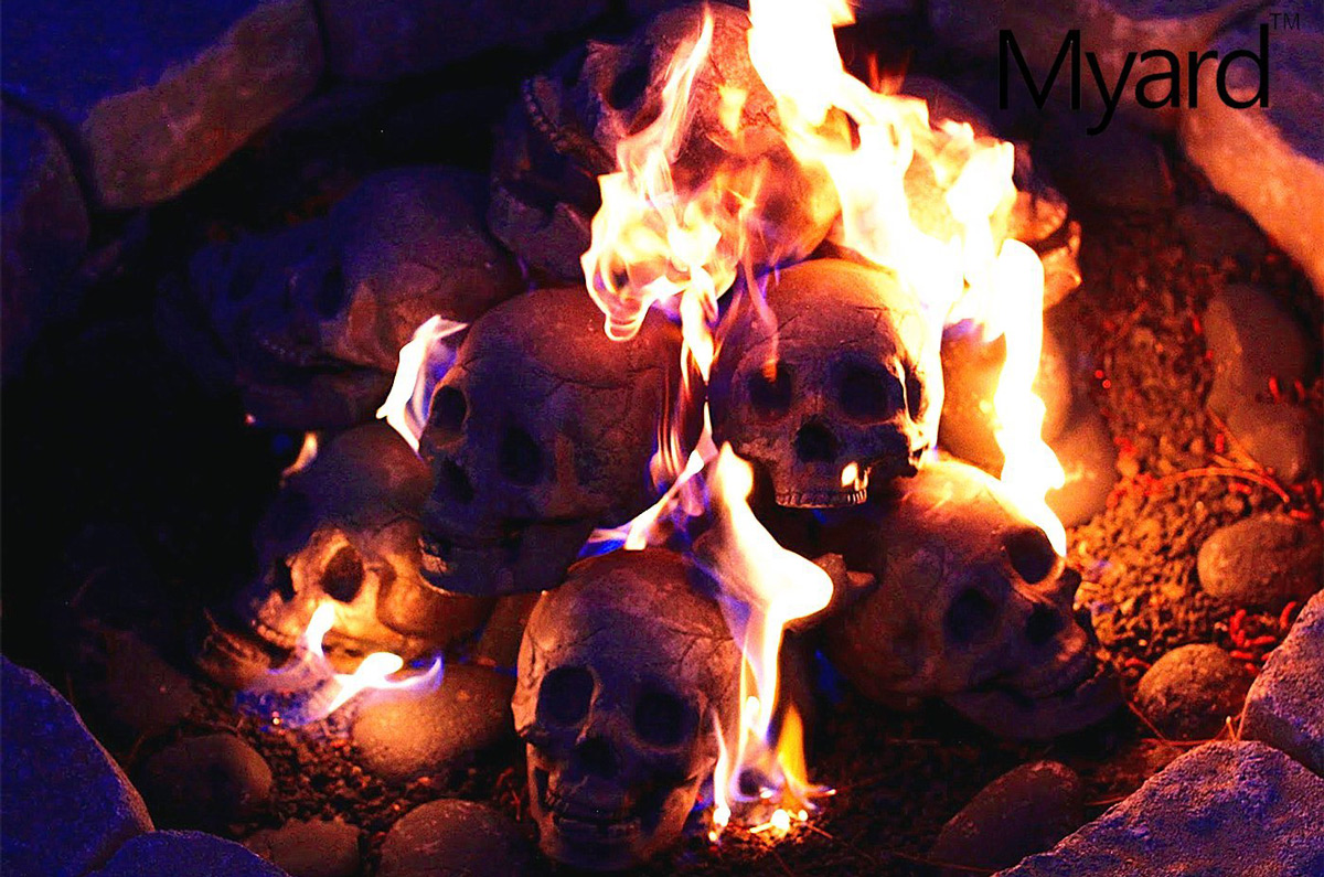 Fire Pit Skull Logs, Ceramic Skull Fire Pit