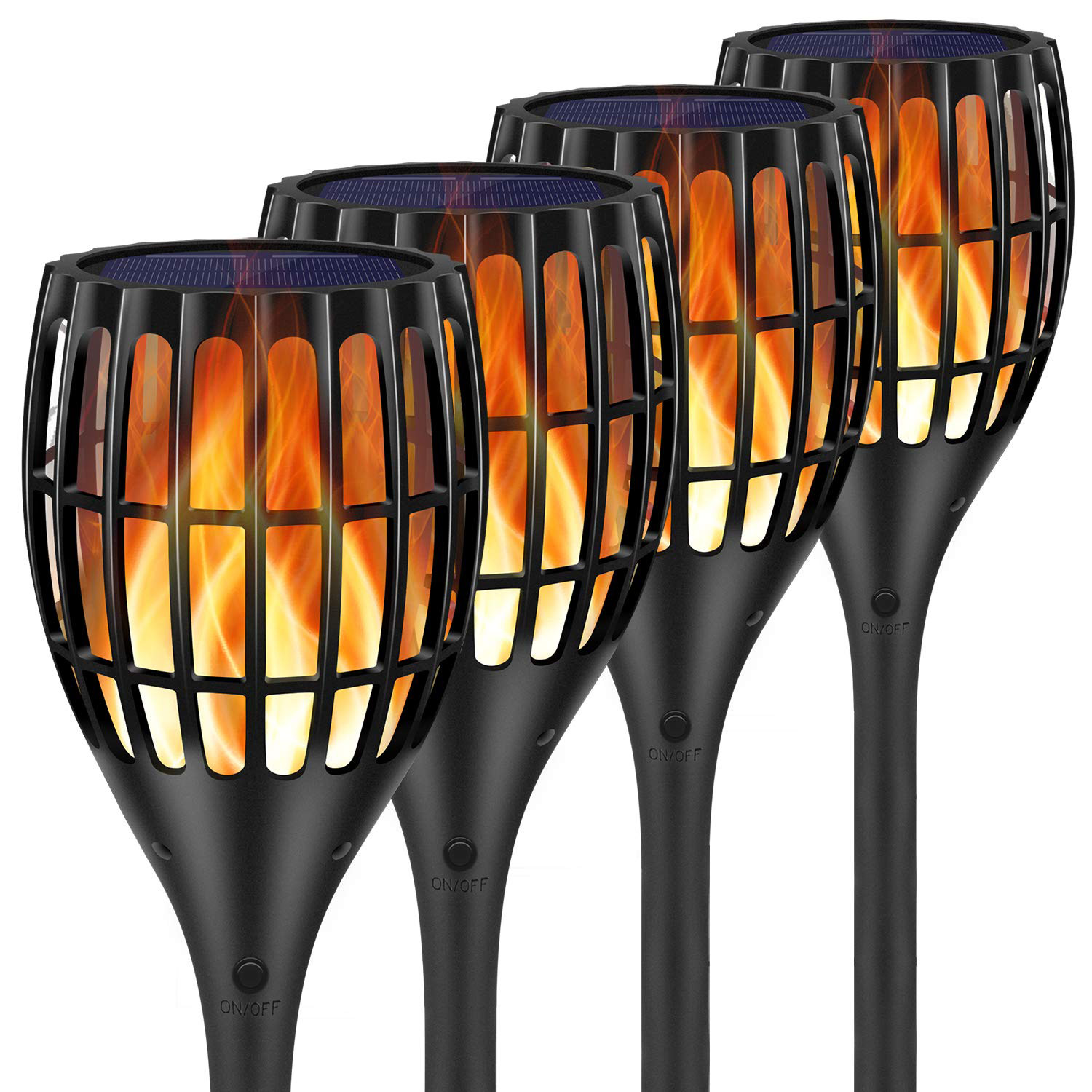 Flickering Flame LED Solar Torches | The Green Head