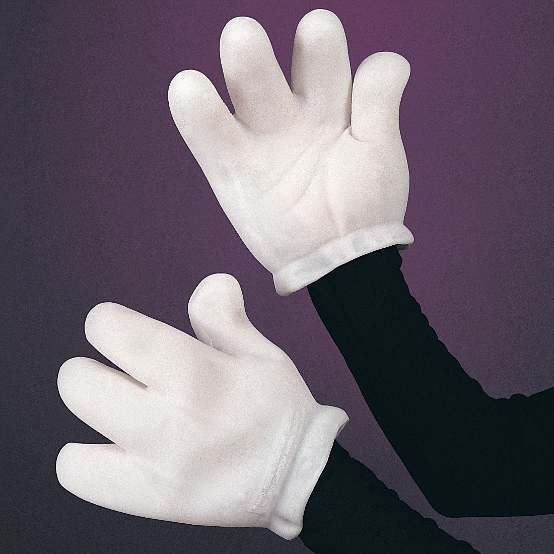 2 Pairs White Five Fingers Jumbo Cartoon Hands White Cartoon Costume Gloves for Role Playing Halloween Party Small