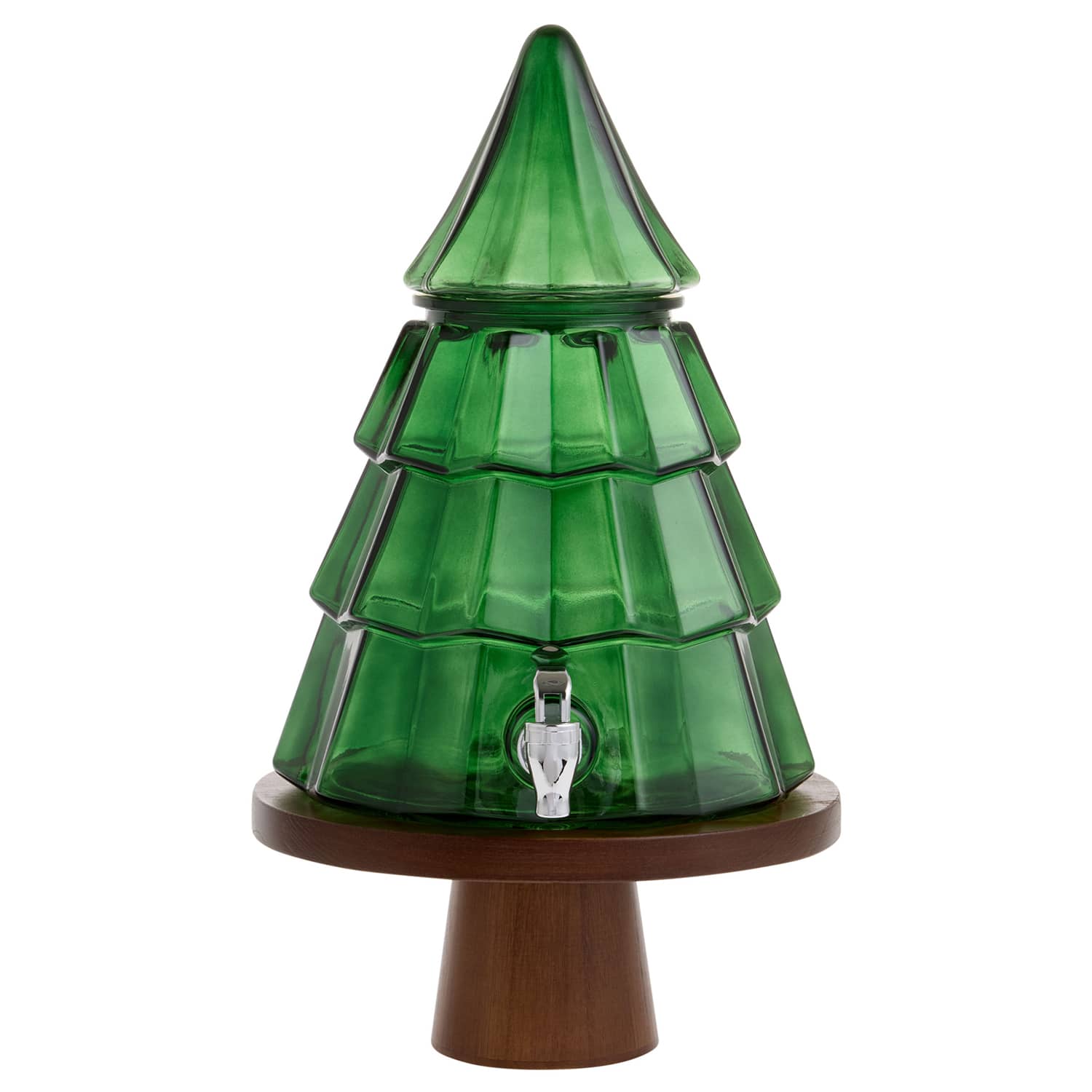 Green Glass Christmas Tree Beverage Dispenser The Green Head