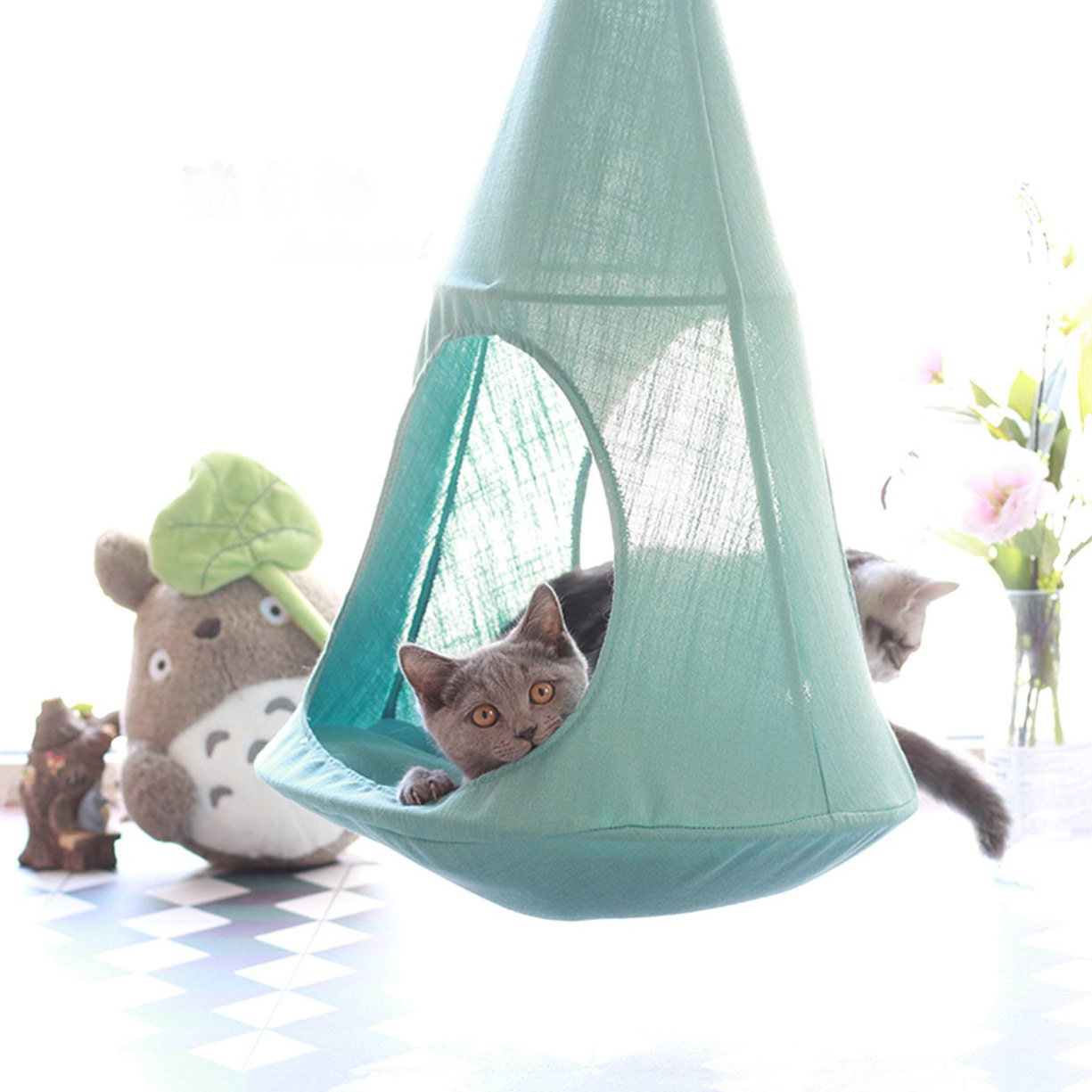 Almabner Cat Hammock Bed,Cat House Bed,Kitten Tent Bed,Pet Perch Toy Shelf Supplies,Comfortable Hanging Pet Hammock Bed for Cat/Dog/Rabbit