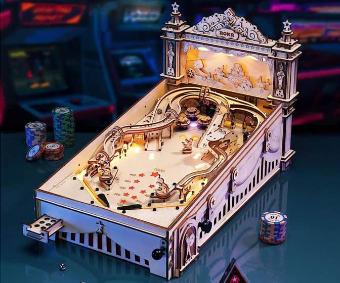 3D Wooden Puzzle Pinball Machine