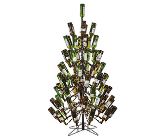 7 Foot Tall Wine Bottle Christmas Tree - Holds 83 Empty Bottles!