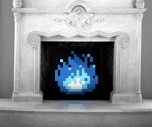 8-Bit Fireplace Art