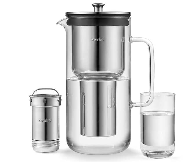 Aarke Purifier - Glass and Stainless Steel Water Filter Pitcher