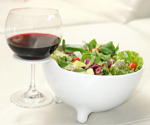 Alessi MooM Bowl With Built-In Wine Glass Holder