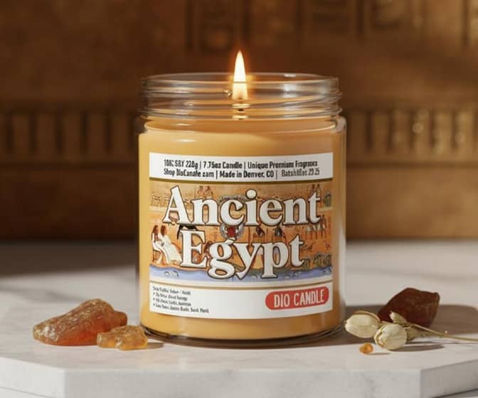 Ancient Egypt Scented Candle - Amber Resin, Dark Musk, Blood Orange