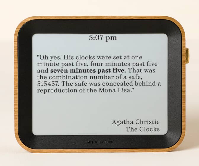 Author Clock - Tells Time Through Classic Literary Quotes
