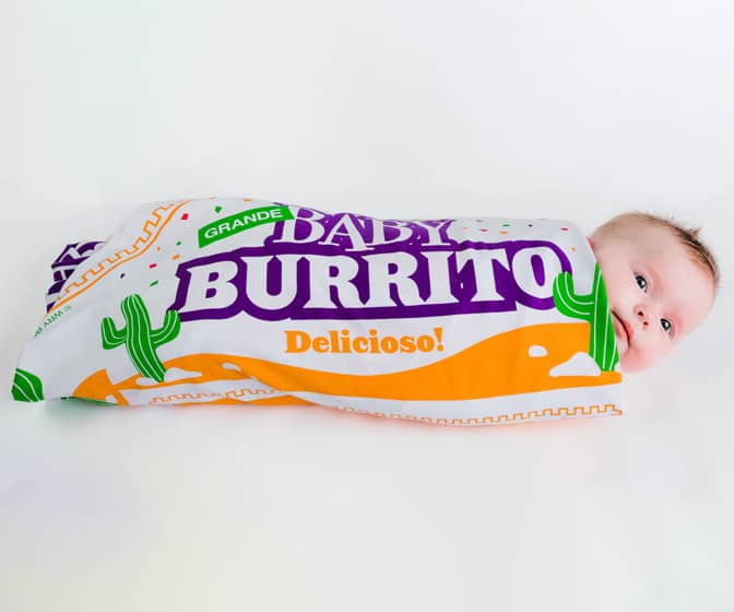 Baby Burrito - Soft Cotton Swaddling Blanket / Giant Fast Food Wrapper
