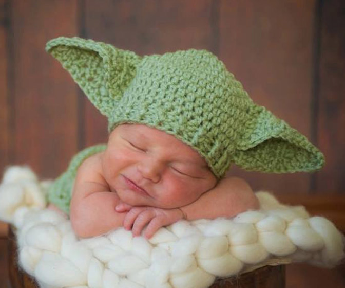 Grogu / Baby Yoda Knitted Baby Hat
