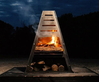 Bad Idea Pyro Tower - Wood Burning Fire Pit / Charcoal Grill / Chiminea