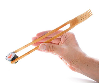 Bamboo Chopsticks + Fork All-in-One