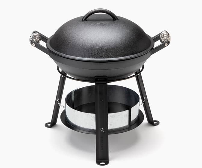 Barebones All-in-One Cast Iron Grill, Wok, Skillet, Smoker, Stock Pot, and More