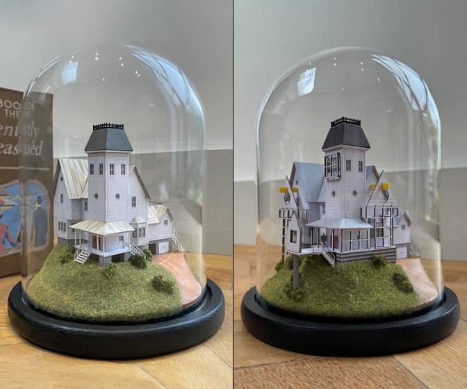 Beetlejuice Deetz / Maitland Miniature House Models Under Glass Domes
