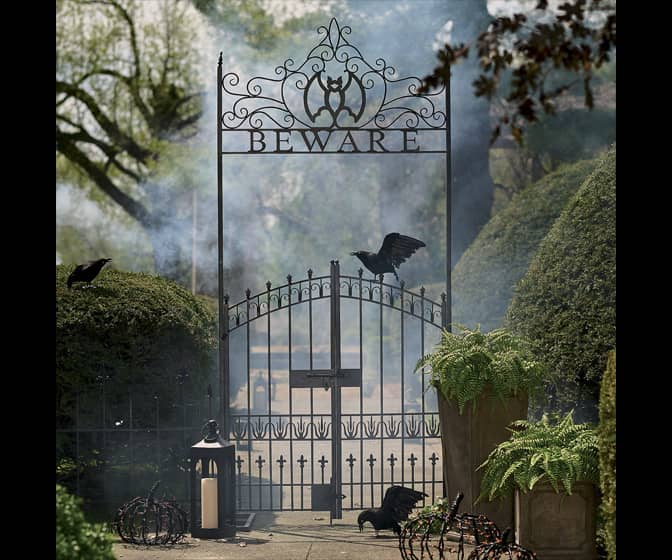 Beware - Giant 9-Foot Tall Spooky Metal Cemetery Archway