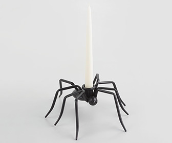 Black Metal Spider Taper Candle Holder