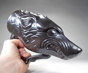 Black Wolf Drinking Horn Mug