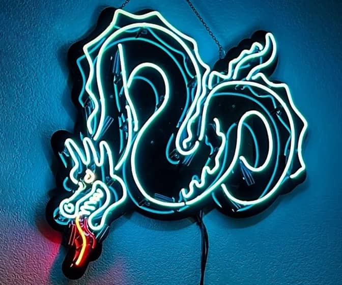 Blade Runner White Dragon Noodle Bar Neon Sign Prop Replica