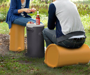 Retro Red Rolling Drink Cooler