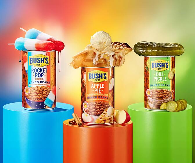 Bush's Baked Beans Summer Flavors - Rocket Pop, Apple Pie, Dill Pickle