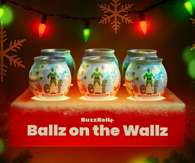 BuzzBallz Elf Maple Syrup Sundae Flavor with Illuminated Cooling Shelf