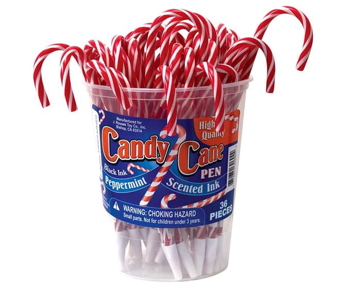 Candy Cane Pens with Peppermint Scented Ink