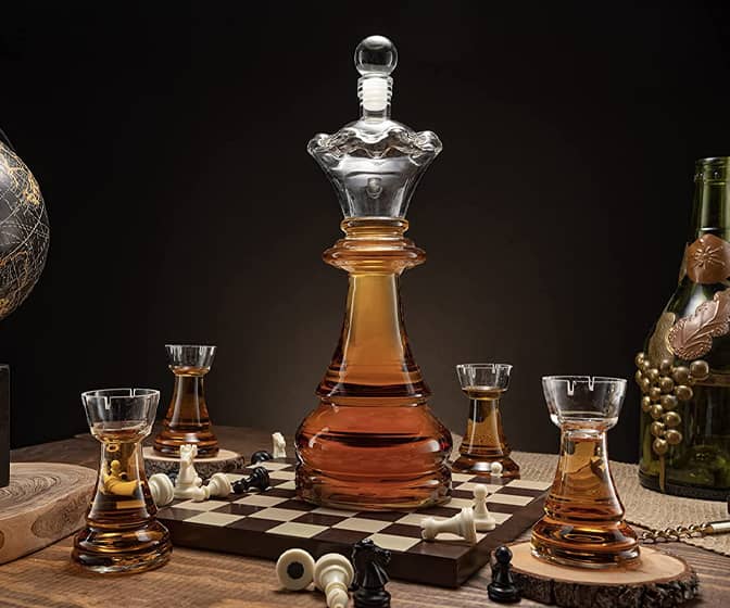 Chess Wine and Whiskey Decanter