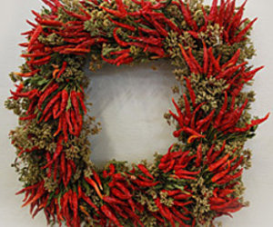 Organic Red Chili Pepper Wreath
