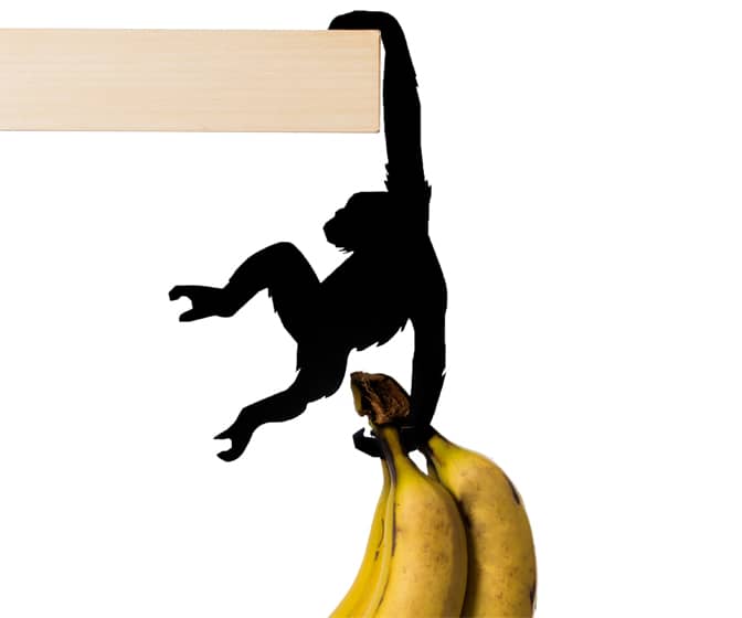 Chimp Balance Hanger - Holds Up Bananas, Jackets, Bags, and More