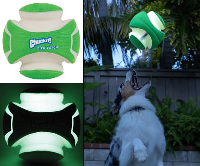 Chuckit! Kick Fetch Max Glow - Large Glow-in-the-Dark Dog Fetch Ball