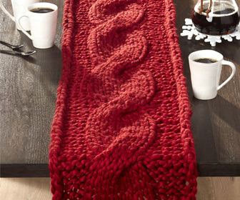 Chunky Cable Knit Sweater Table Runner