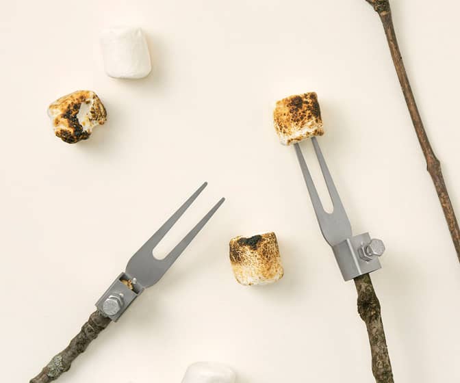 Compact Campfire Roasting Forks - Just Attach to a Tree Branch