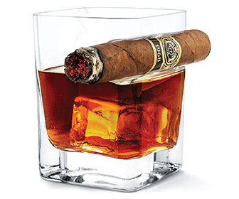 Corkcicle Cigar Glass - Whiskey Glass with Cigar Holder