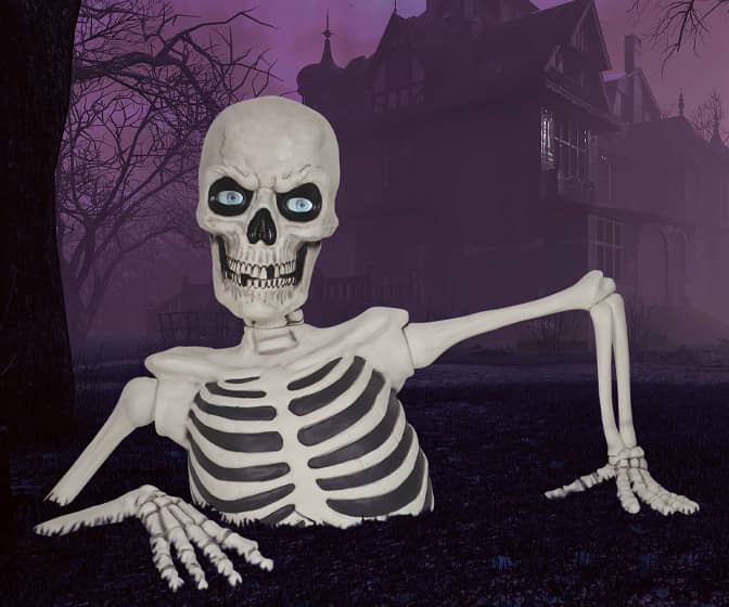 Costco Giant Ground-Breaking Skeleton with LCD Eyes and Sound