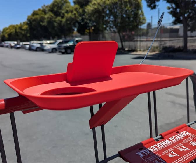 Costco Shopping Cart Tray - Holds a Phone, Drink, Hot Dog, and Samples